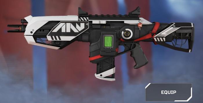 The Hemlok burst assault rifle from Apex Legends.